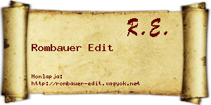 Rombauer Edit névjegykártya